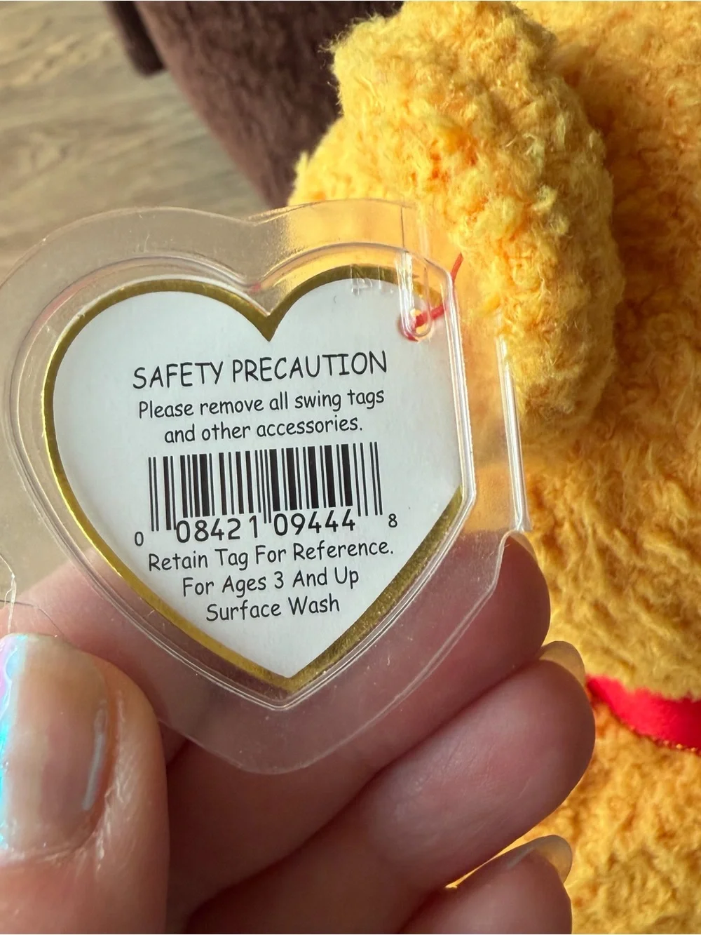Ty Beanie Baby Pair - Yellow Plush Bear Set with Red Bows 2001